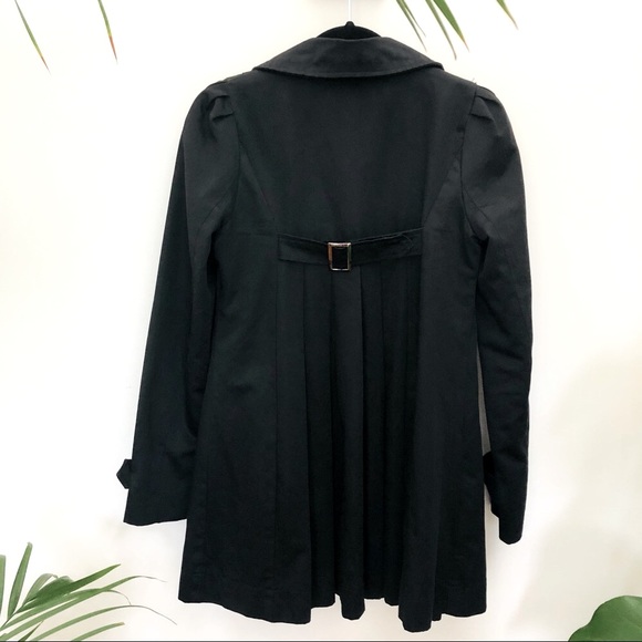 CKM Swing Coat Sz M Black Caroline K Morgan pocket - Picture 6 of 12